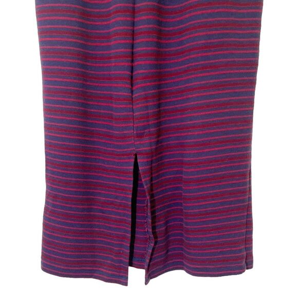 Marine Layer Lexi Rib Daytime Midi Tank Dress Cabernet Navy Stripe Size Large - Picture 5 of 14